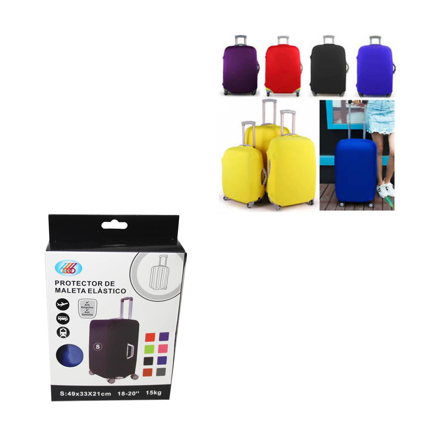 (S)Travel Suitcase Luggage Cover Protector Elastic Stretchy Cover Assorted Colours 49x33x21cm 6533 (Parcel Rate)