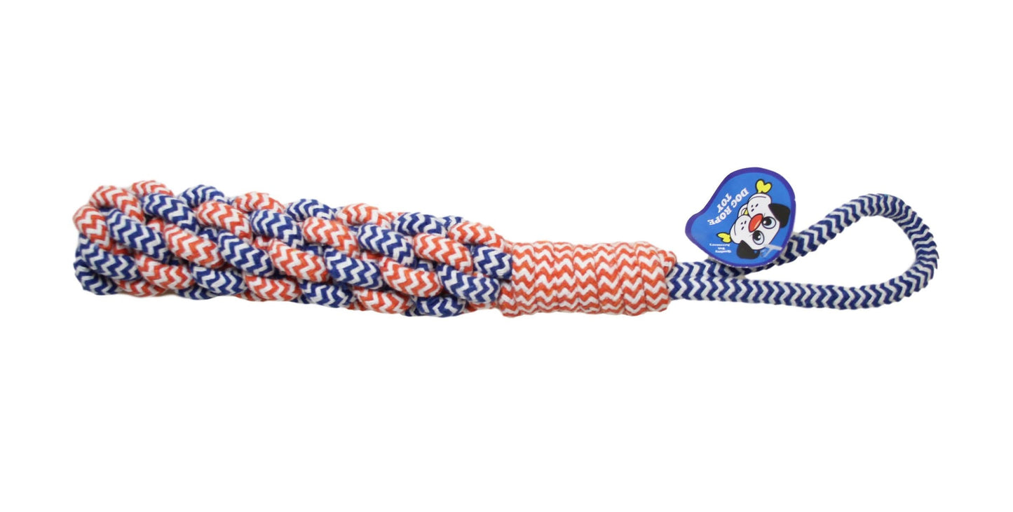 Dog Rope Teething Fetch Indoor Outdoor Toy Playing Rope 39 x 5 cm Assorted Colours 6549 A  (Parcel Rate)