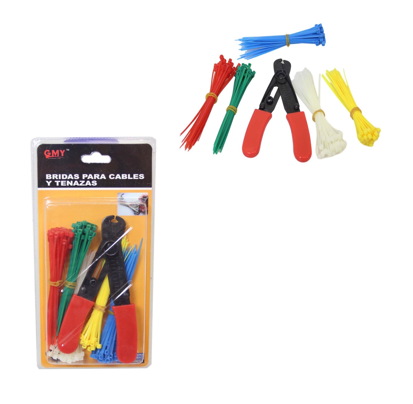 Cable Tie Set With Cutter Assorted Colour And Sizes Set Builders DIY Kit 6559 (Parcel Rate)