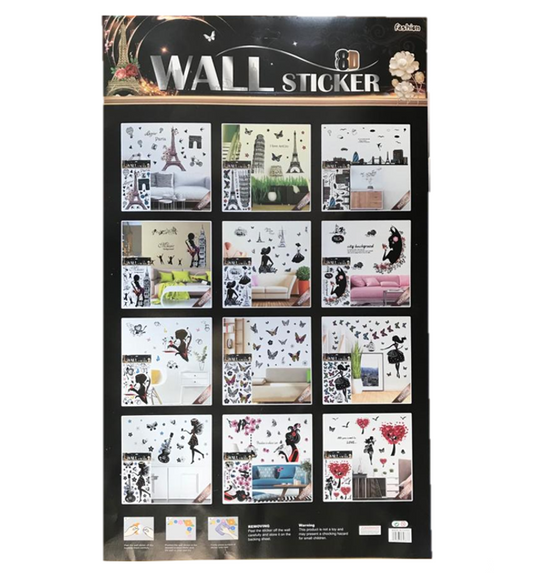 Room Décor Large Wall Stickers 52 x 36 cm Assorted Designs 6610 (Parcel Rate)
