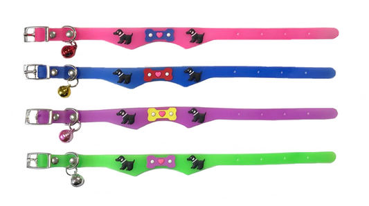 Pet Dog Cat Collar with Bell 28 cm Assorted Colours 6720 (Parcel Rate)