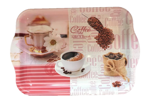 Plastic Tea Coffee Table Tray 40 x 26 cm Assorted Designs 6832 (Parcel Rate)