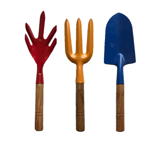 Metal Gardening Tools Set 3pcs 28 cm Assorted Colours 6909 (Parcel Rate)