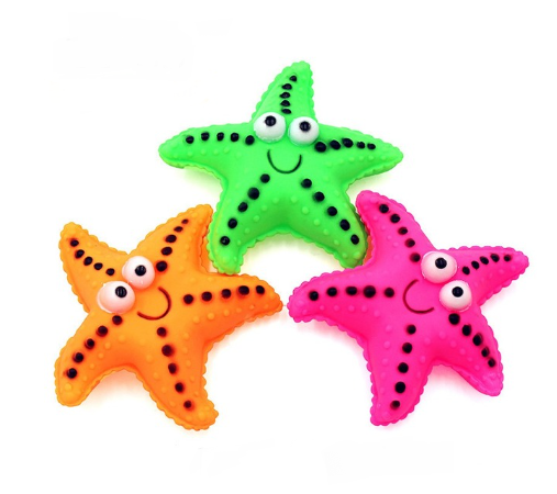 Pet Dog Toy Squeaky Ocean Starfish 12 cm Assorted Colours 6940 (Parcel Rate)