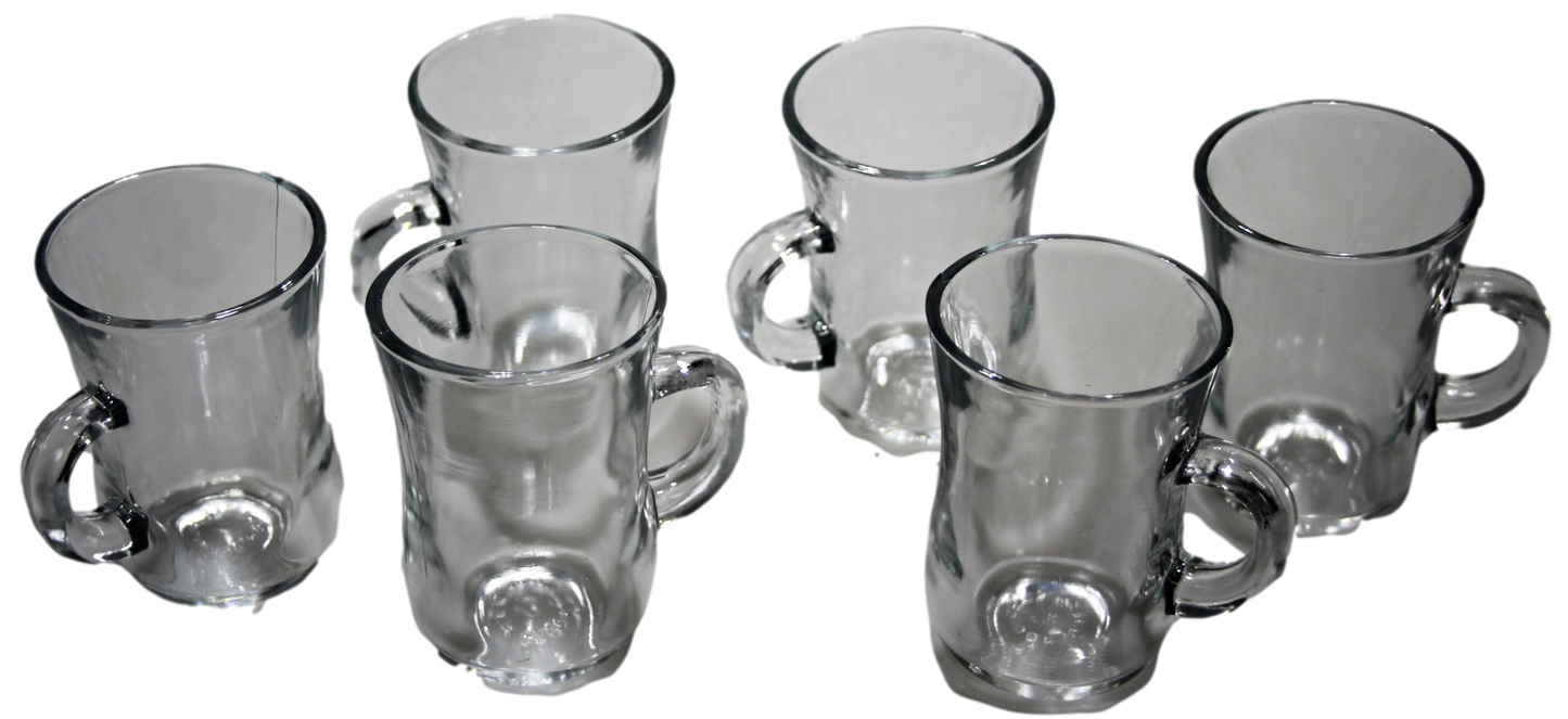 Ovel 6 Pack Tea Glasses With Handles Home Kitchen 21061 (Parcel Rate)