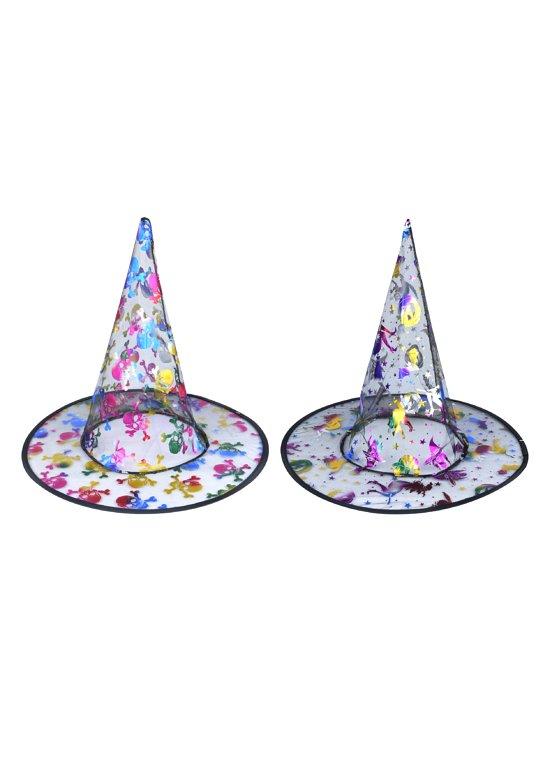 Multicoloured Kids Witch Halloween Fancy Dress Hat Assorted Colours V57026 (Parcel Rate)