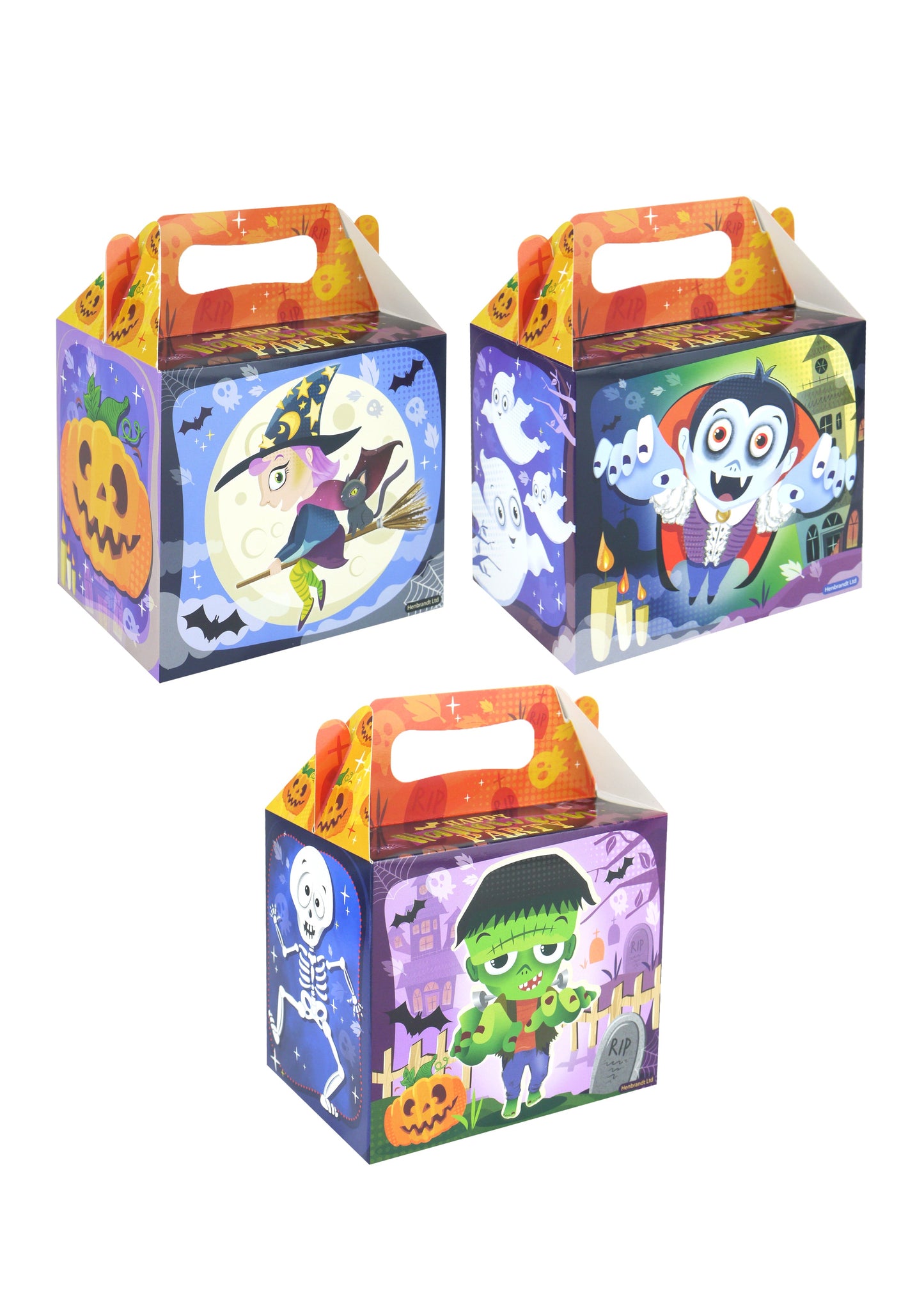 Halloween Lunch Boxes 3 Assorted Designs V88498 (Parcel Rate)