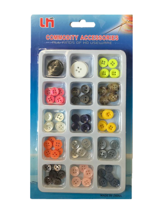 Clothes Sewing Plastic Buttons Assorted Sizes and Colours 7095 (Parcel Rate)