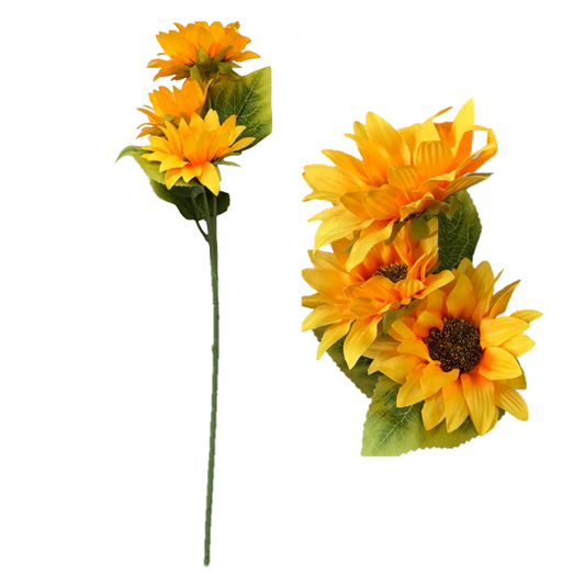 Artificial Fake Yellow Sunflower Flowers Single Stem 53 cm 7106 (Parcel Rate)