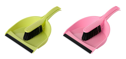 Plastic Dustpan and Brush 30 x 21 cm Assorted Colours 7107 (Parcel Rate)
