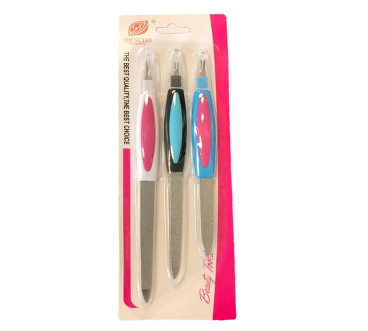 Metal Nail File and Dead Skin Remover Pack of 3 Assorted Sizes 7140 (Parcel Rate)
