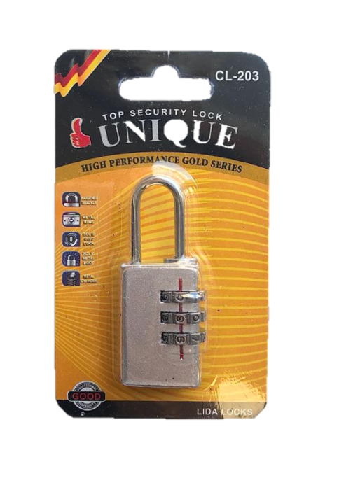 Metal Number Combination Padlock Assorted Colours 7160 (Parcel Rate)