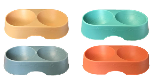 Plastic Pet Dog Feeding Bowl 25 x 13 x 5 cm  Assorted Colours 7173 (Parcel Rate)