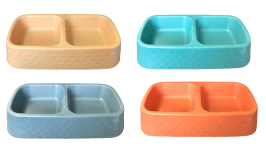 Plastic Pet Dog Feeding Bowl 24 x 13 x 5 cm  Assorted Colours 7174 (Parcel Rate)