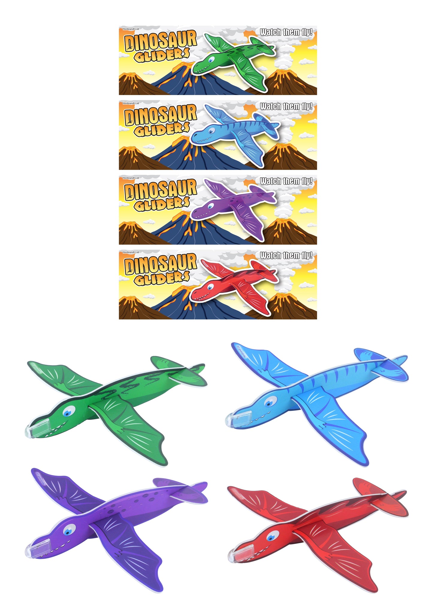 Dinosaur Gliders 1pcs Assorted Designs (17cm) R35367 (Parcel Rate)