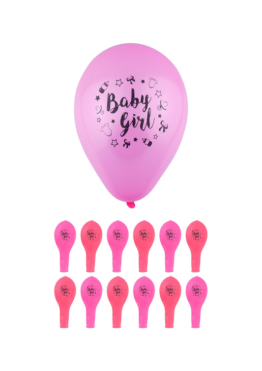 'Baby Girl' Party Birth Celebration Balloons Pink 23 cm X38746 (Large Letter Rate)