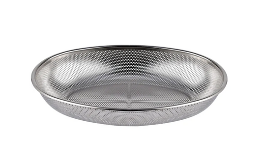 Oval Metal Kitchen Strainer Tray Basket 31 x 22 x 5.5 cm 7298 (Parcel Rate)