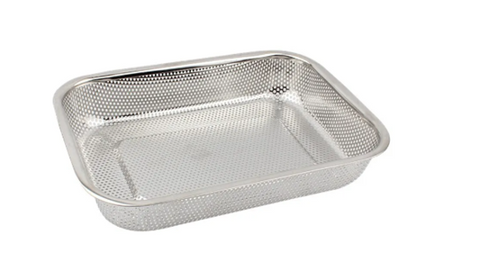 Rectangle Metal Kitchen Strainer Tray Basket 30 x 22 x 5.5 cm 7299 (Parcel Rate)
