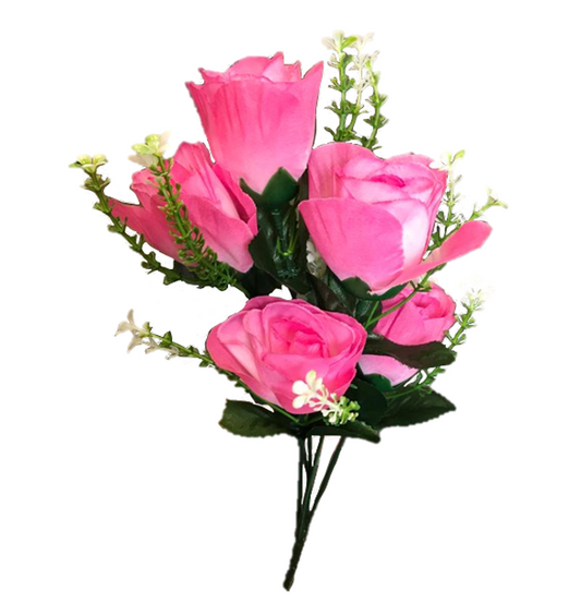 Plastic Artificial Flowers Roses 34 cm Assorted Colours 7322 (Parcel Rate)