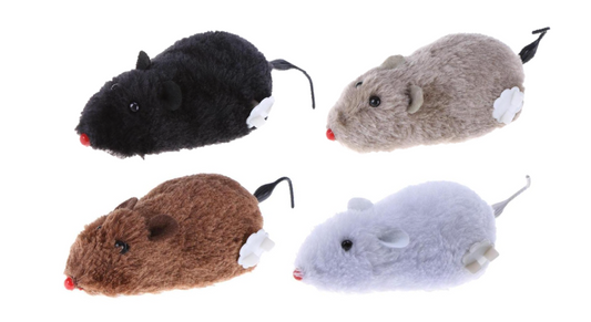 Pet Cat Plastic Rat Mouse Wind Up Toy 11 x 5 cm Assorted Colours 7376 (Parcel Rate)