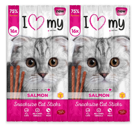 Pet Cat Treats Sticks Salmon 16 Pack 74359 (Parcel Rate)