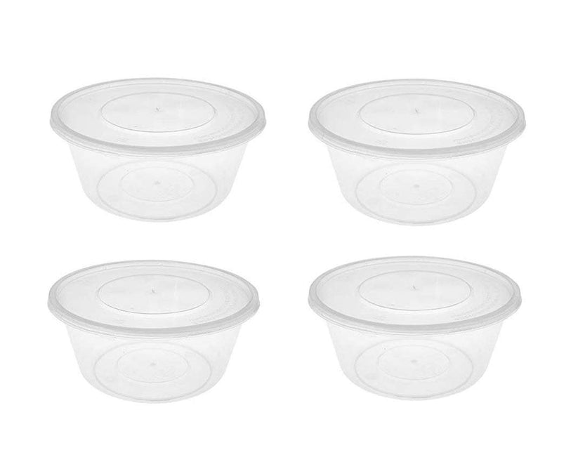 Disposable Plastic Food Container Round Pack of 4 16oz / 500 ml SK28198 (Parcel Rate)