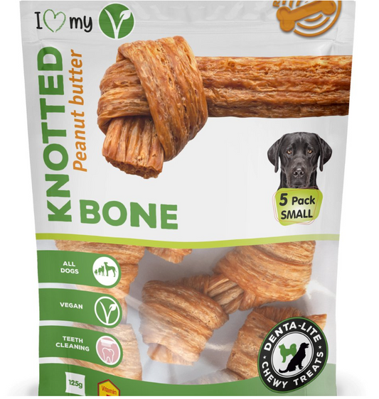 Pet Dog Treats Knotted Bone Peanut Butter Small Dogs 5pcs 75660 (Parcel Rate)