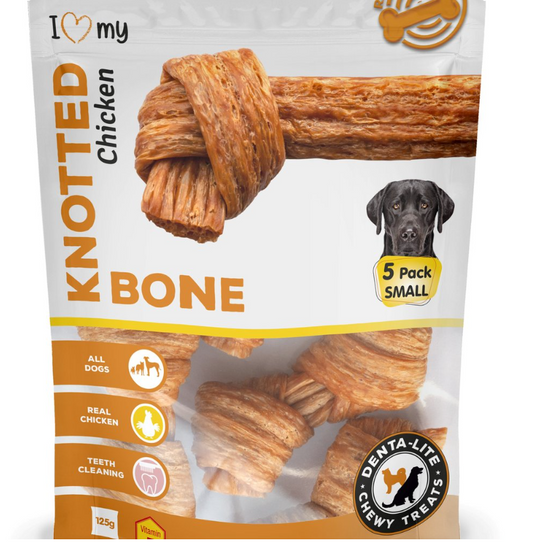 Pet Dog Treats Knotted Bone Chicken Small 5pc 75691 (Parcel Rate)