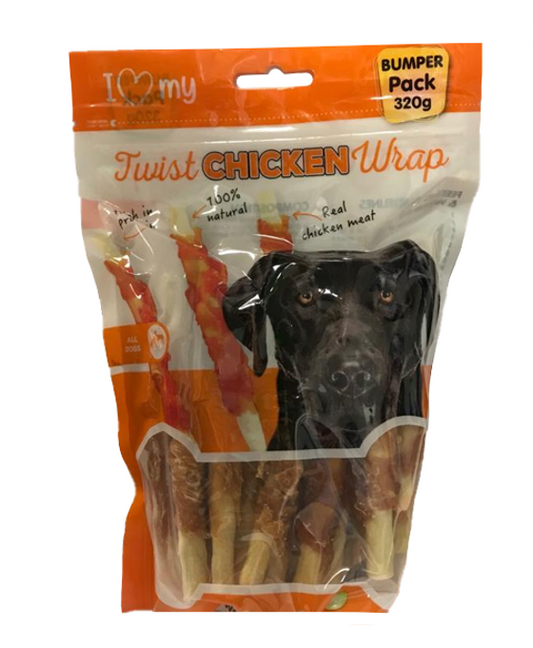 Pet Dog Treats Chicken Twist 320g 77121 (Parcel Rate)