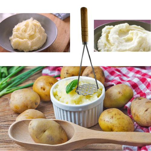 Kitchen Steel Potato Masher/ Press Wooden Handle Food Prep 3647 A  (Parcel Rate)