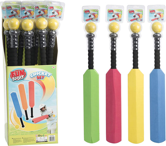 Children's Toy Foam Cricket Set Assorted Colours 1373245 (Parcel Rate)