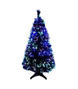Christmas Fiber Optic Multi Colour White Strands Artificial Christmas Tree 120cm (4FT) 3927 (Big Parcel Rate)