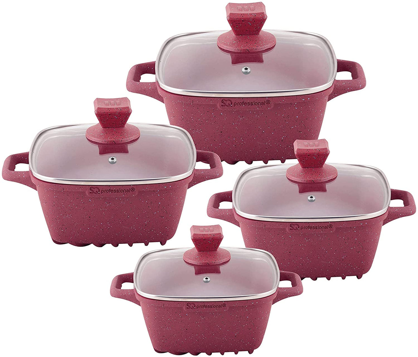 Nea Marbell Square Stockpot Set of 4 Rossa 6902 (Big Parcel Rate)