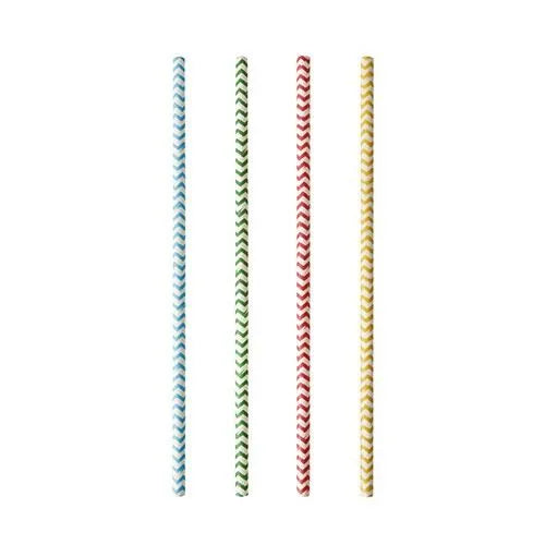 Paper Straws Zig-Zag Pattern Pack of 25 20 cm 88026 (Parcel Rate)