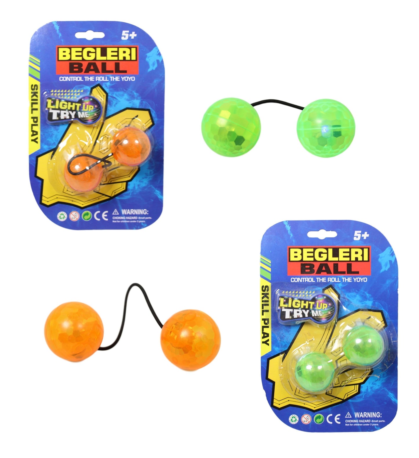 Begleri Ball Fidget Yoyo Bundle Control Chucks Game Knuckles Anti Stress 2 Colours 8884 (Parcel Rate)