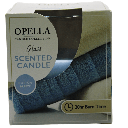 Opella Scented Candle In Glass Jar Cotton Breeze Fragrance 6 x 8cm CDJARC (Parcel Rate)