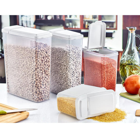 BeeHome Clear Plastic Food Storage Container 4 Litre Assorted Colours AK571 (Parcel Rate)
