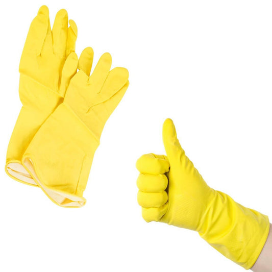 Yellow Latex Size Large Household Gloves Durable Soft Flexible 7236 (Large Letter Rate)