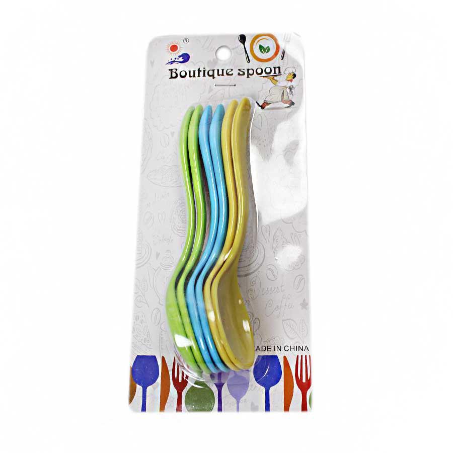 Plastic Spoons Assorted Colours Pack of 6 4670 (Parcel Rate)