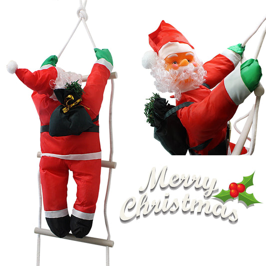 Christmas Santa Claus Climbing On Rope Ladder Figure Xmas Holiday Decor 120cm 5298 (Parcel Rate)