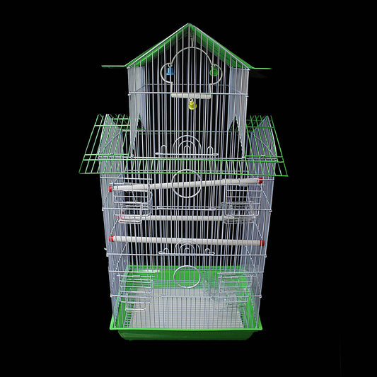 Large Multi Colours  Parrot Bird Cage Indoor Plastic House Style Bird Parrot Cage 72cm x 37cm 0085 (Big Parcel Rate)