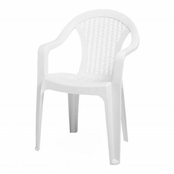 Mega White Garden Outdoor Chair Plastic 56 x 42 x 78 cm CT010 (Big Parcel Rate)