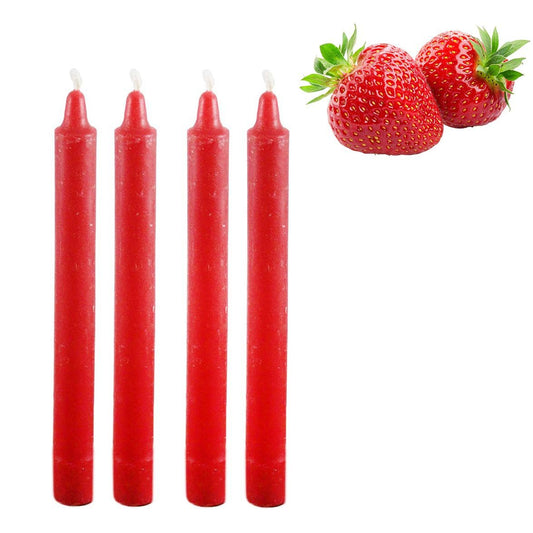 Long Scented Wax Candles Multi Colours 20cm Pack of 4 Assorted Scents 0229 (Parcel Rate)