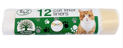 Cat Litter Tray Bin Bag Liners with Drawstring 70 x 45 cm Pack of 12 B0367 (Parcel Rate)
