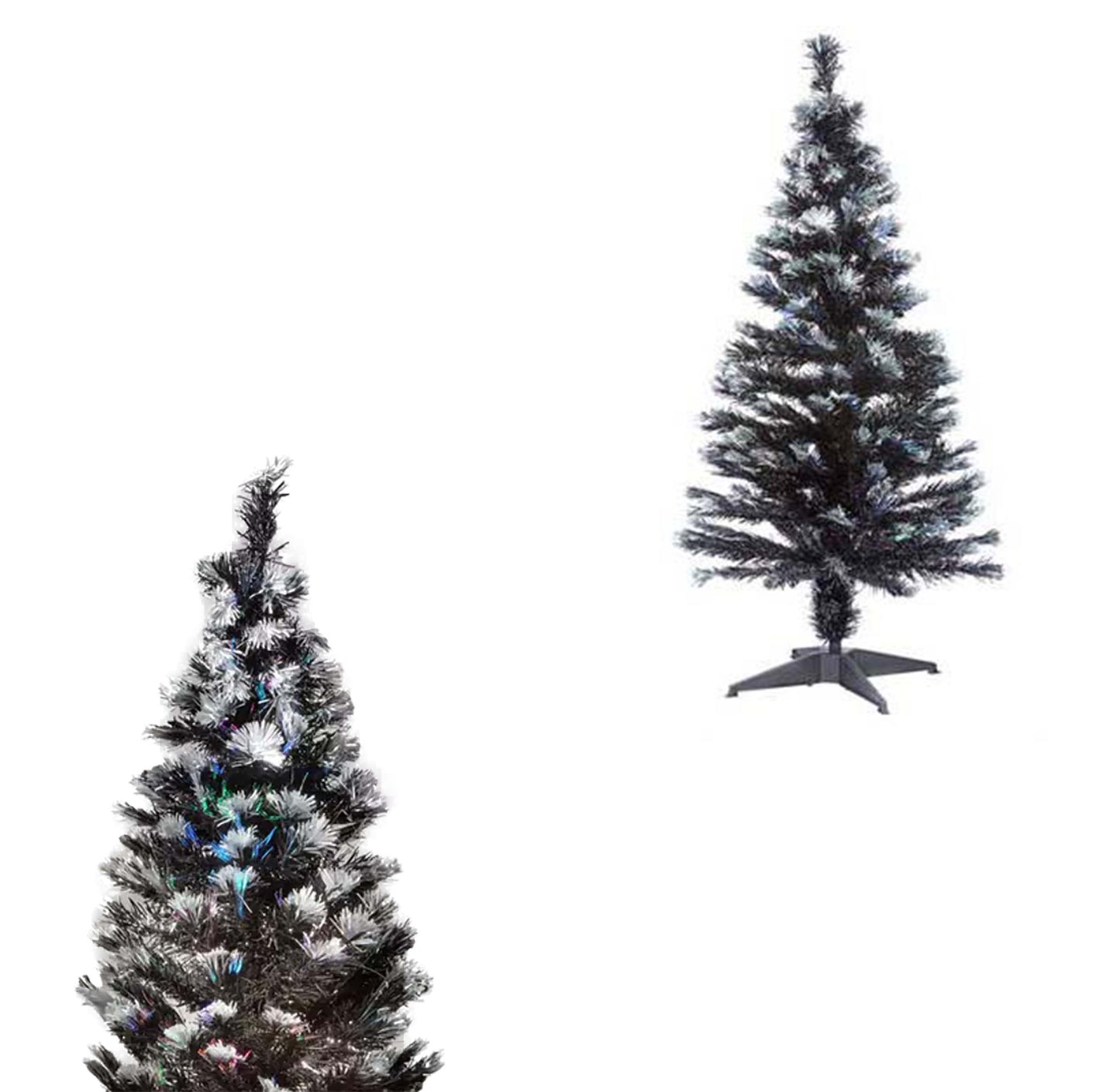 Christmas Fiber Optic Multi Colour White Strands Artificial Christmas Tree 180cm (6FT) 6572 (Big Parcel Rate)
