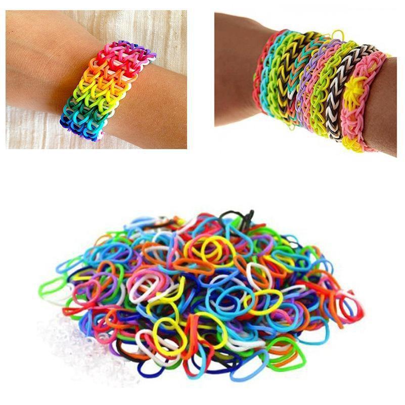 Elastic Rubber Loom Bands Pack of 600 Assorted Colours 2050 A W75  (Large Letter Rate)