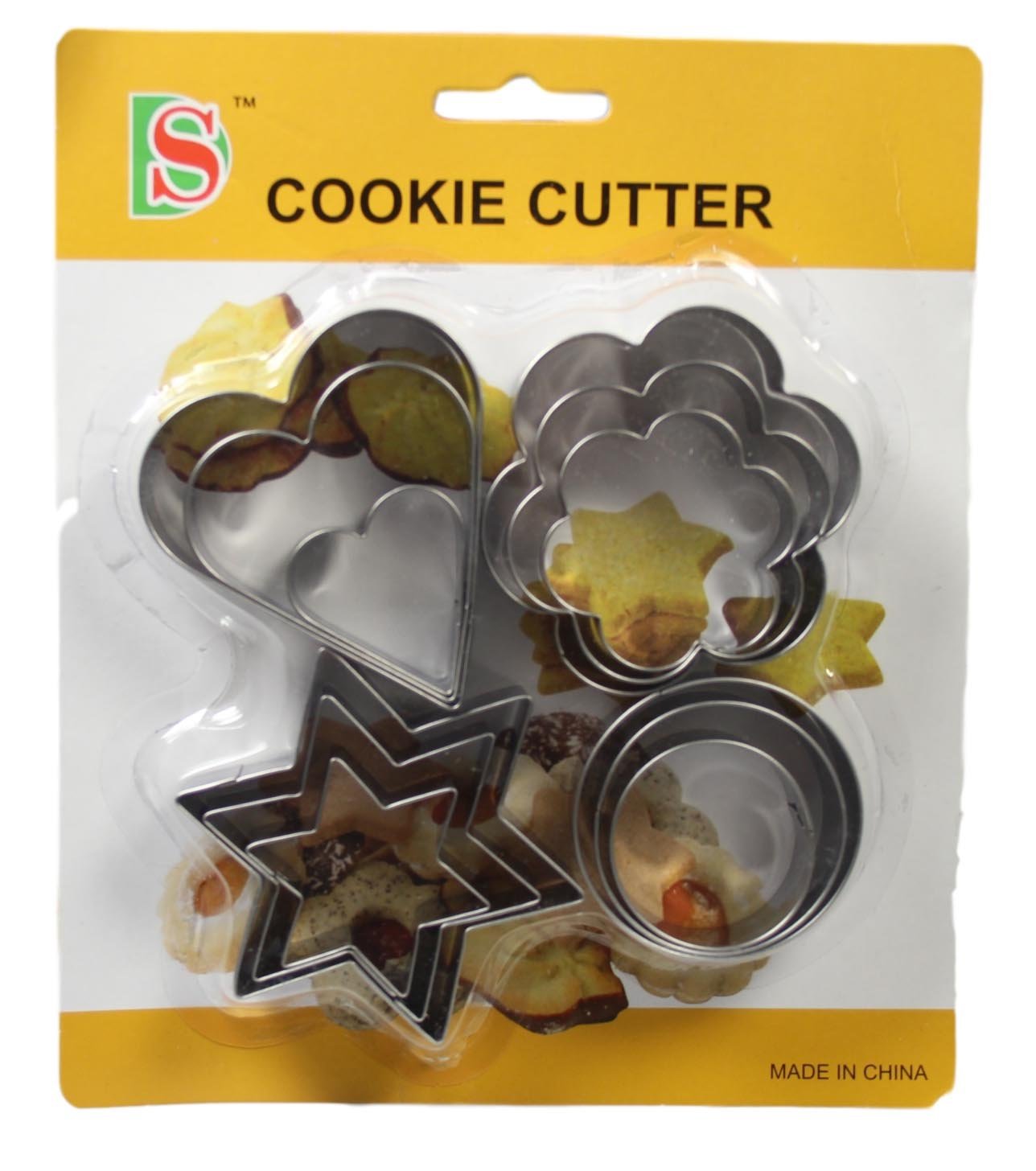 12 Pack Cookie Cutter Cake Mould Traditional Shape Cutters Mould  5205 (Parcel Rate)