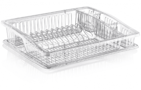 Transparent Step Dish Drainer Rack with Tray D07106 (Parcel Rate)