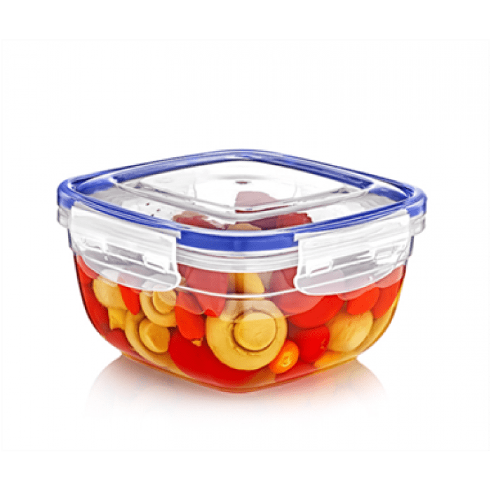 Square Clear Plastic Food Storage Container with Sealing Lid 900ml D30103 (Parcel Rate)