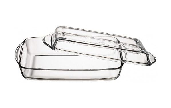 Borcam Casserole Dish With Lid Oven Cooking Baking Glass Dish 2.75 + 1.3 Litre 59010 (Parcel Rate)
